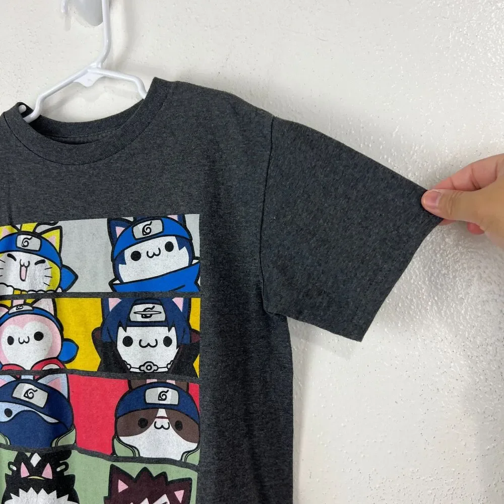Nyaruto Nyan Cat Naruto Shirt Youth 7 Grey Graphic Casual Tee